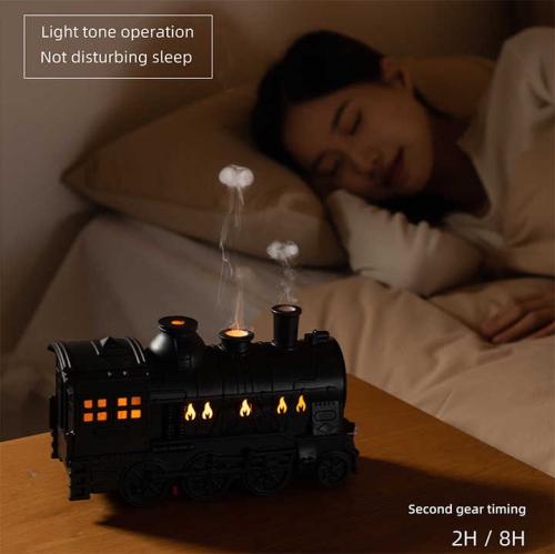 Train humidifier, 300 ml, with remote control, 2 lights 2 mist modes, automatic shut-off air humidifier for bedroom humidifier, small size, suitable