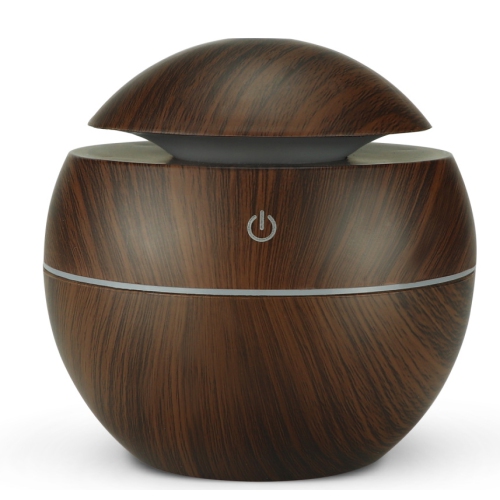 USB Electric Aromatherapy Diffuser, LED Night Light Ultrasonic Humidifier for Bedroom Meditation Gift - Dark Wood Grain
