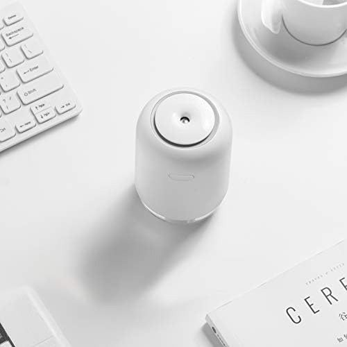 Mini Humidifier; Portable Small Cool Mist Humidifier; Super Beautiful USB Desktop with Night Light for Bedroom - White