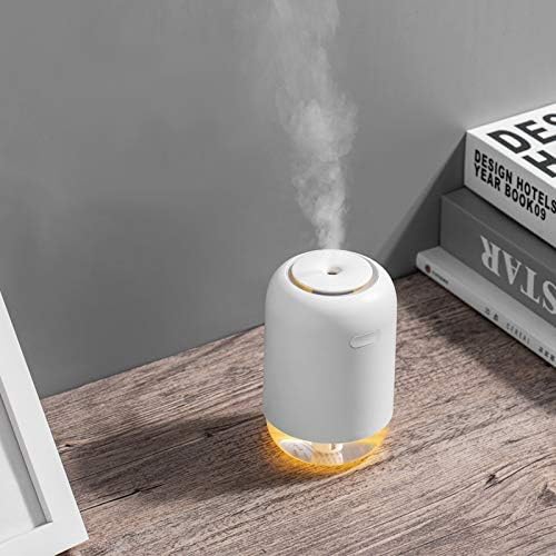 Mini Humidifier; Portable Small Cool Mist Humidifier; Super Beautiful USB Desktop with Night Light for Bedroom - White