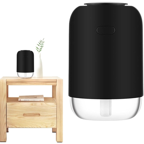 Cool Mist Humidifier with LED Night Light, Portable Mini USB Desktop Humidifier Aromatherapy Essential Oil Diffuser for Living Room - Black