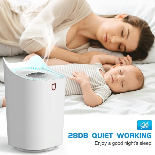 Large capacity humidifier for home bedroom desktop spray with atmosphere light top water injection cold mist air humidifier - double spray - 3L