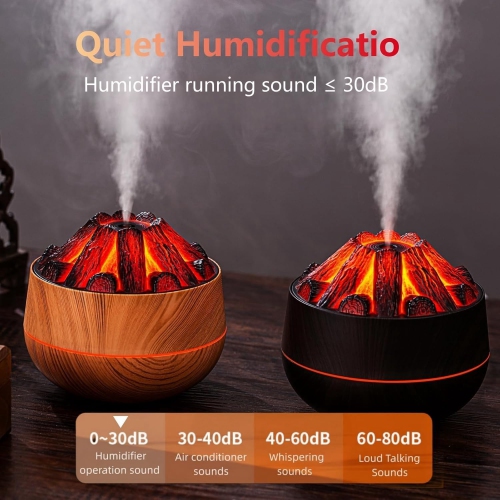 Atmosphere night light humidifier simulation charcoal fire humidifier USB fog flame humidifier