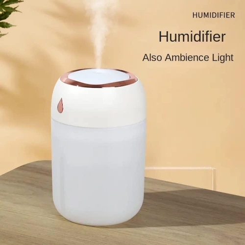 You Humidifier Colorful Light USB Large Mist Double Spray Nano Moisturizing Device - grey