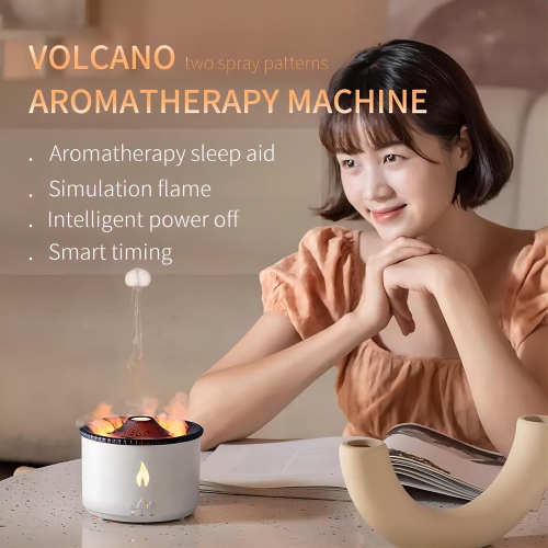L'humidificateur volcan, deux modes de vaporisation, les effets de lumière rouge et bleue, peut être utilisé comme veilleuse, facile à nettoyer,