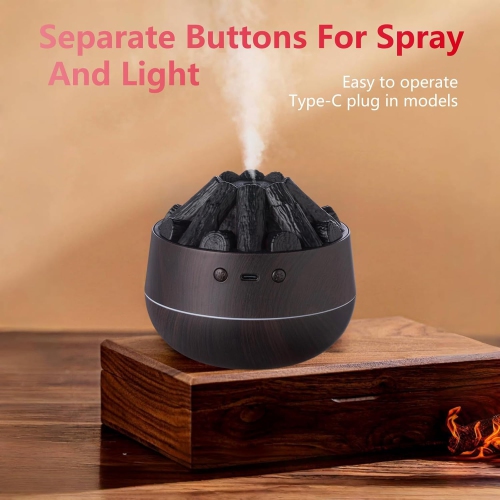 Atmosphere Night Light Humidifier Simulation Charcoal Fire Humidifier USB Atomizing Flame Humidifier
