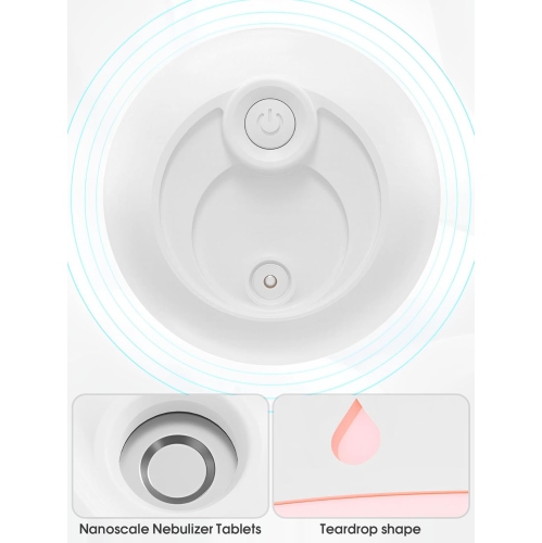 Mini Water Humidifier, Small Portable USB Powered Cooler Mist Air Desktop Diffuser with Soft Night Light for Car, Bedroom, Office