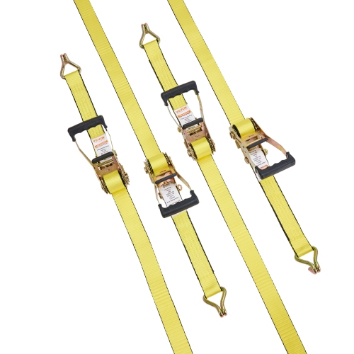 VEVOR Ratchet Tie Down Straps, 10000 lb Break Strength, Double J Hook Includes 4 2" x 27' Rachet Tie Downs with Handles,for Moving Securing Cargo,