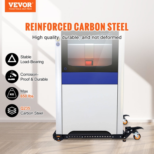 VEVOR 650 lbs Weight Capacity Mobile Base, Adjustable from 12" x 12" to 36" x 36", Universal Base Stand with Swivel Wheels,for Woodworking Equipment,