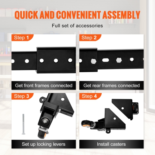 VEVOR 650 lbs Weight Capacity Mobile Base, Adjustable from 12" x 12" to 36" x 36", Universal Base Stand with Swivel Wheels,for Woodworking Equipment,