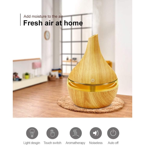 Diffuseur d'aromathérapie électrique USB, humidificateur ultrasonique de veilleuse LED pour cadeau de méditation dans la chambre à coucher