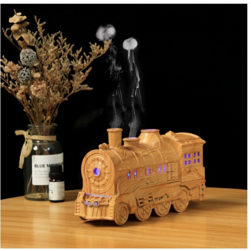 Train Humidifier, Air Humidifier with Automatic Shutoff for Bedroom Humidifier, Small Size, Suitable for Home, Office, Hotel, Bronze