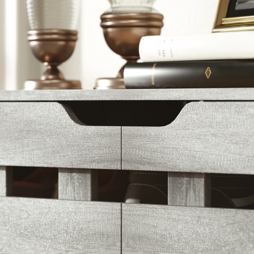 HOMCOM Modern Shoe Cabinet with Hollowed-Out Doors and 5-tier Open Shelves, 21 Pair Shoe Storage Cabinet for Entryway, Hallway, Living Room,