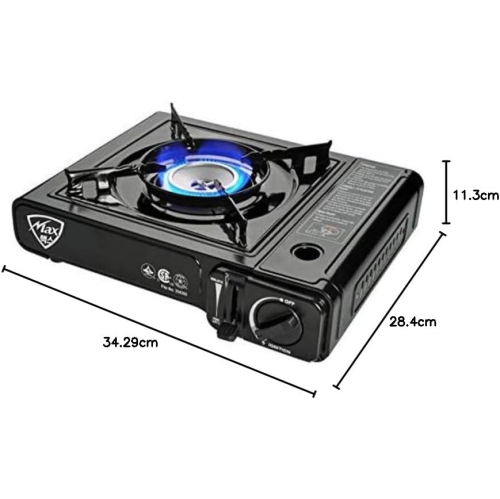 Réchaud à gaz Max MS-2500, jusqu'à 8000&nbsp;BTU, réchaud de camping noir, avec étui de transport