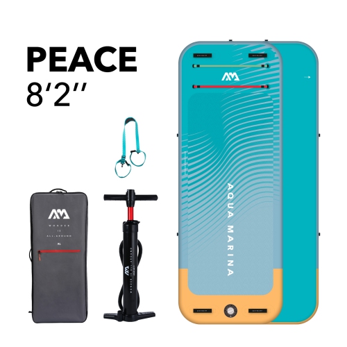 Image 1 of 9.. Aqua Marina - PEACE 8'2" Inflatable Fitness Mat w/Carry Strap