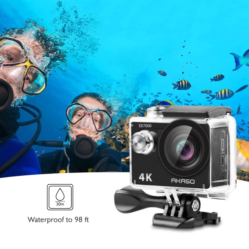 Open Box - AKASO EK7000 4K30FPS Action Camera Ultra HD Underwater Camera