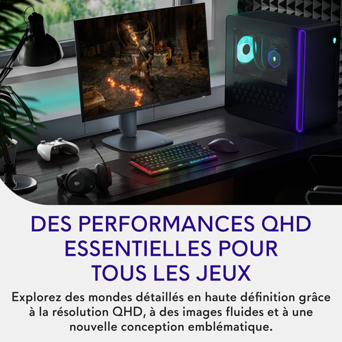 Moniteur de jeu DEL IPS 4 ms 180 Hz de 27 po d'Alienware - Noir