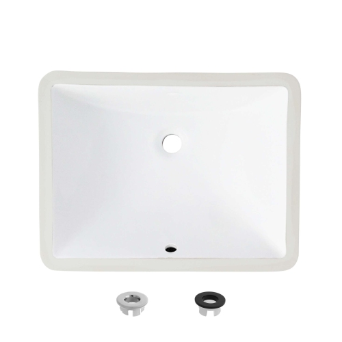 20.75" W x 15.5" D White Rectangular Undermount Bathroom Sink