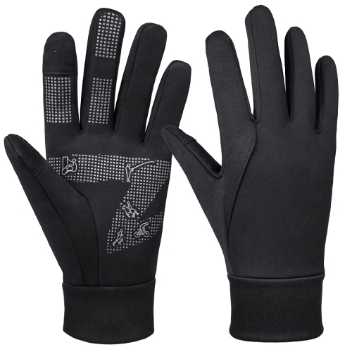 Image 1 of 4.. 2-Pairs Winter Gloves, Size M Waterproof, Windproof, Insulated Gloves for Kids & Adults, Ideal for Outdoor Sports & Cold Weather (Black-Grey）