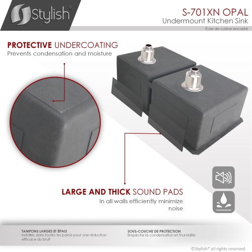 32 inch Graphite Black Double Bowl Undermount Stainless Steel Kitchen Sink with Grids and Basket Strainers S-701XN