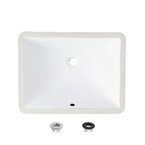 18.25"W x 13"D White Rectangular Undermount Bathroom Sink