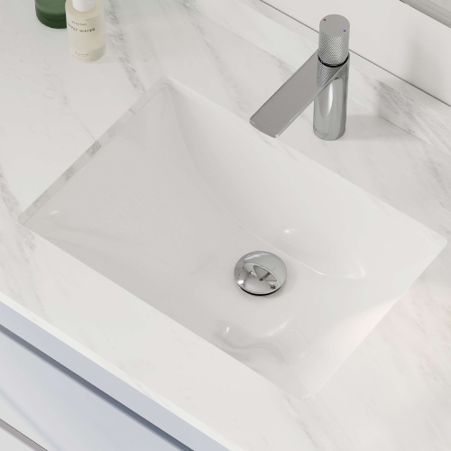 18.25"W x 13"D White Rectangular Undermount Bathroom Sink