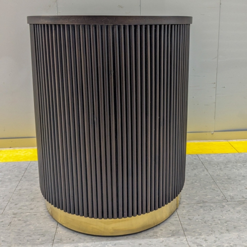 VAST Contemporary Fluted Side Table - Dark Brown