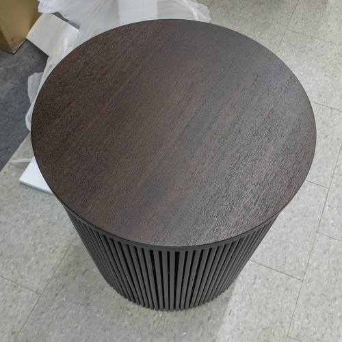 VAST Contemporary Fluted Side Table - Dark Brown