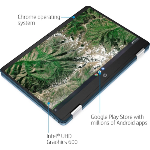 HP 14" HD Touchscreen Celeron N4020 4GB 64GB Intel UHD Graphics 600 ChromeOS Forest Teal Refurbished Fair