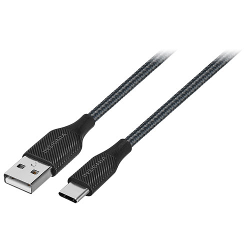 Insignia 3m/1.8 m/1.2m Braided USB-C to USB-A Cables - Set of 3 -Charcoal - Only at Best Buy