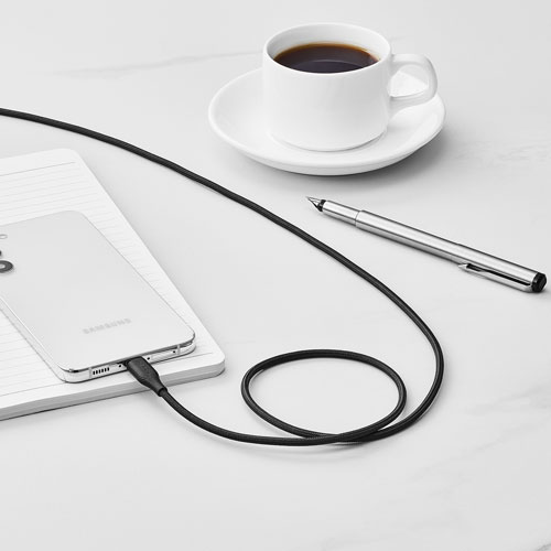 Insignia 3m/1.8 m/1.2m Braided USB-C to USB-A Cables - Set of 3 -Charcoal - Only at Best Buy