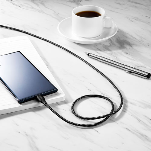 Insignia 1.2m Braided USB-C to USB-A Cable (NS-MCA421C2-C) - 2 Pack - Charcoal - Only at Best Buy