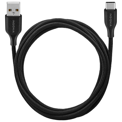 Insignia 1.8m Braided USB-C to USB-A Cable (NS-MCA6CAB2-C) - 2 Pack - Charcoal - Only at Best Buy