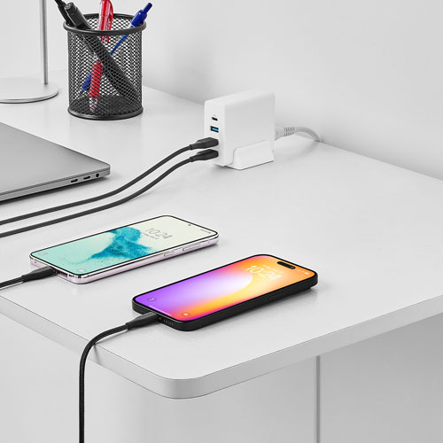 Insignia 1.8m Braided USB-C to USB-A Cable (NS-MCA6CAB2-C) - 2 Pack - Charcoal - Only at Best Buy