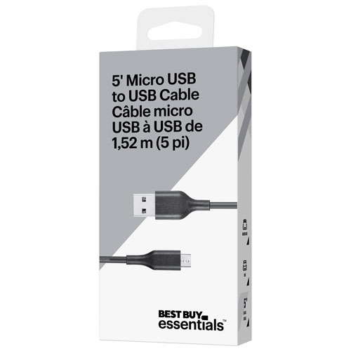 Best Buy Essentials 1.5m Micro USB to USB Cable (BE-MMA522K-C) - Black - Only at Best Buy