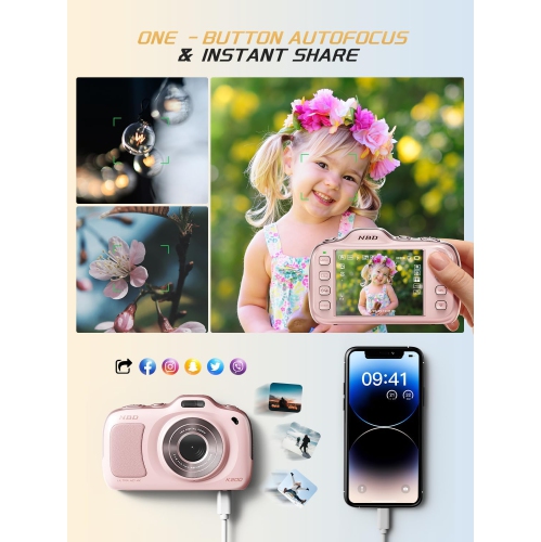 NBD 64MP Digital Cameras for Photography,4K Point and Shoot Camera,16X Zoom Compact Travel Cameras, Auto Focus for Beginners Teens Kids and Lover