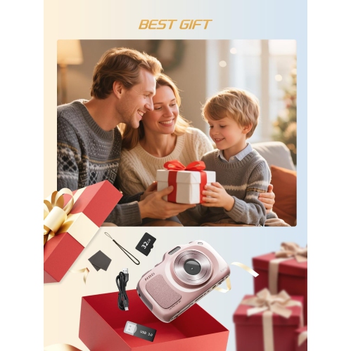 NBD 64MP Digital Cameras for Photography,4K Point and Shoot Camera,16X Zoom Compact Travel Cameras, Auto Focus for Beginners Teens Kids and Lover