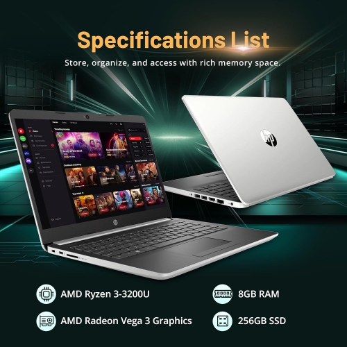 Open Box - HP Pavilion 14" HD Touchscreen Laptop, AMD Ryzen 3-3200U, 256GB SSD, 8GB RAM, AMD Radeon Vega 3 Graphics, HD Camera, WiFi, HDMI, Windows
