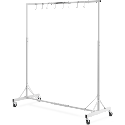 VEVOR Painting Rack, 5 ft-7 ft Adjustable Height, 66 lbs Capacity Automotive Paint Rack Stand, 8 Hooks Painting Drying Rack with 4 Swiveling Wheels,