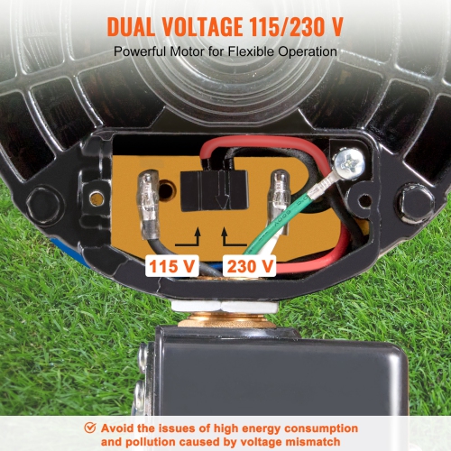 VEVOR 1.5 HP Cast Iron Sprinkler/Irrigation Pump, 115/230 Volt,66 GPM 3450 RPM Well Jet Water Pump Booster,1'' NPT Outlet 1-1/4'' NPT Inlet Lake Lawn