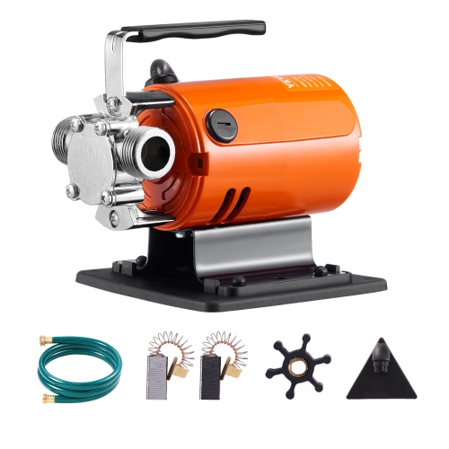 VEVOR 120V AC 360 GPH 1/10 HP, Portable Electric Utility Pump with 6 ft Suction Hose Kit, Carbon Brushes, Impeller, Suction Strainer, for Garden,