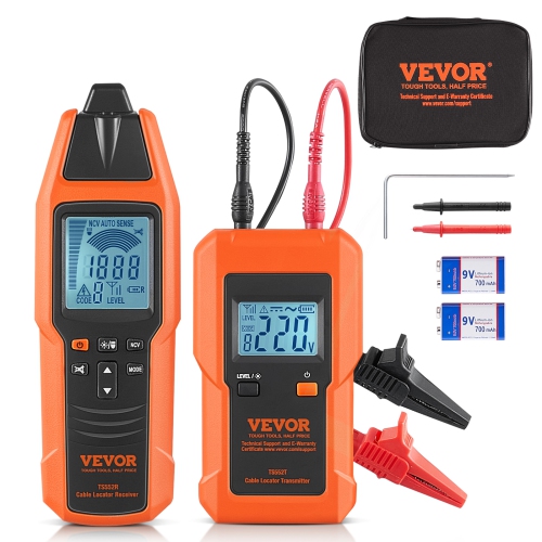 VEVOR 3 FT Detection Depth,Subterranean Wire Tracker, Voltage Range 12-600V,Circuit and Line Break Locator, Extends to 6561 FT for Underground
