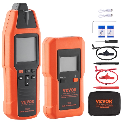 VEVOR 3 FT Detection Depth,Subterranean Wire Tracker, Voltage Range 12-600V,Circuit and Line Break Locator, Extends to 6561 FT for Underground