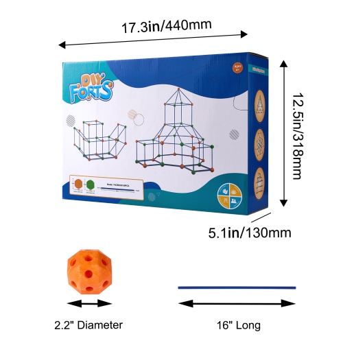 VEVOR 180PCS Fort Building Kit for Kids, STEM Building Toys,Educational Gift for 4 5 6 7 8+ Year Old Boys & Girls, Indoor Outdoor Play Tent Builder