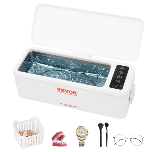 Image 1 of 9.. VEVOR 16oz Ultrasonic Jewelry Cleaner Ultrasonic Machine with 4 Timer Modes, Portable ultrasonic jewelry cleaner with Cleaning Basket for