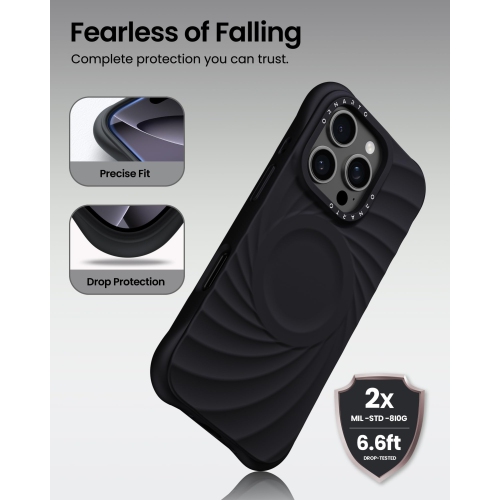 ORNARTO Vortuxe for iPhone 16 Pro Case 6.3", [Compatible with MagSafe/Military-Grade Drop Protection], Shockproof Liquid Silicone Phone Case for