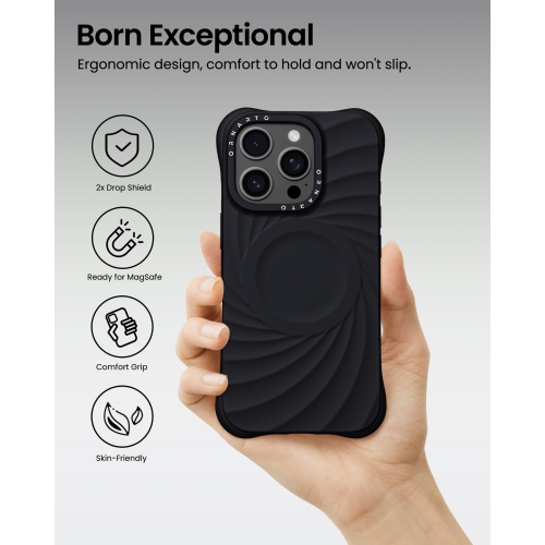 ORNARTO Vortuxe for iPhone 16 Pro Case 6.3", [Compatible with MagSafe/Military-Grade Drop Protection], Shockproof Liquid Silicone Phone Case for