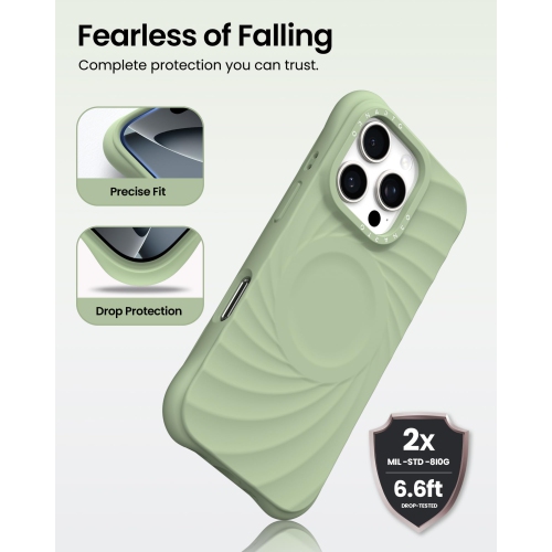 ORNARTO Vortuxe for iPhone 16 Pro Case 6.3", [Compatible with MagSafe/Military-Grade Drop Protection], Shockproof Liquid Silicone Phone Case for