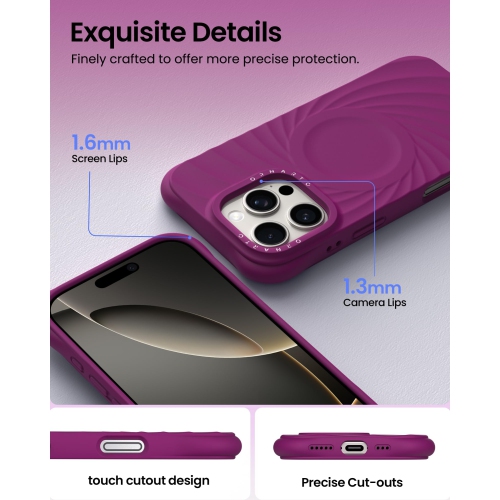 ORNARTO Vortuxe for iPhone 16 Pro Case 6.3", [Compatible with MagSafe/Military-Grade Drop Protection], Shockproof Liquid Silicone Phone Case for