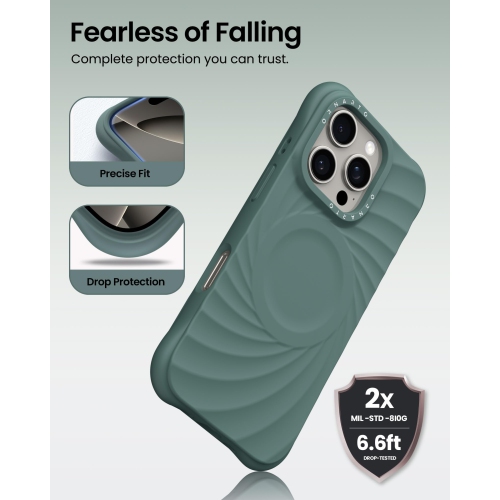 ORNARTO Vortuxe for iPhone 16 Pro Case 6.3", [Compatible with MagSafe/Military-Grade Drop Protection], Shockproof Liquid Silicone Phone Case for